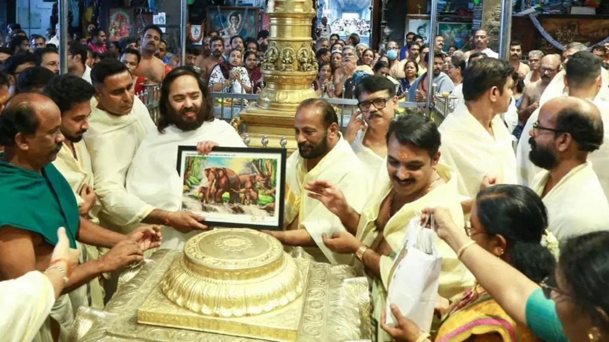 અનંત અંબાણીનું મોટું દાન: કેરળના બે મંદિરોને ₹6 કરોડ આપ્યા, રાજરાજેશ્વરમ માટે ₹12 કરોડનું દાન