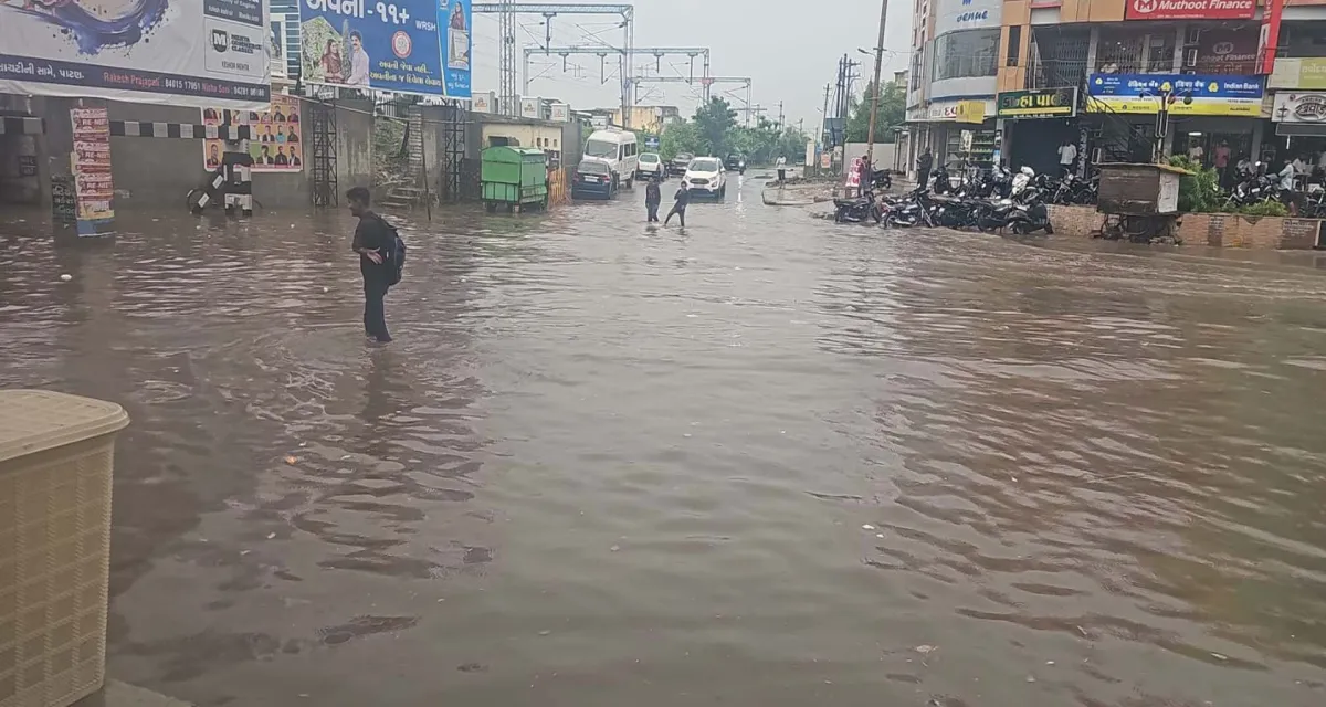 પાટણમાં સામાન્ય વરસાદમાં જ નીચાણવાળા વિસ્તારોમાં પાણી ભરાયા