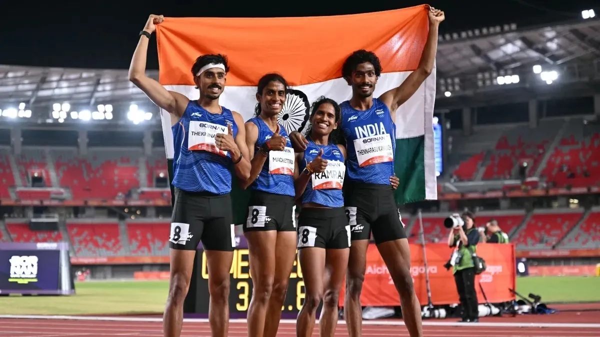 એશિયન ગેમ્સમાં ભારતીય મિક્સ 4x400 મીટર રિલે ટીમે સિલ્વર મેડલ જીત્યો