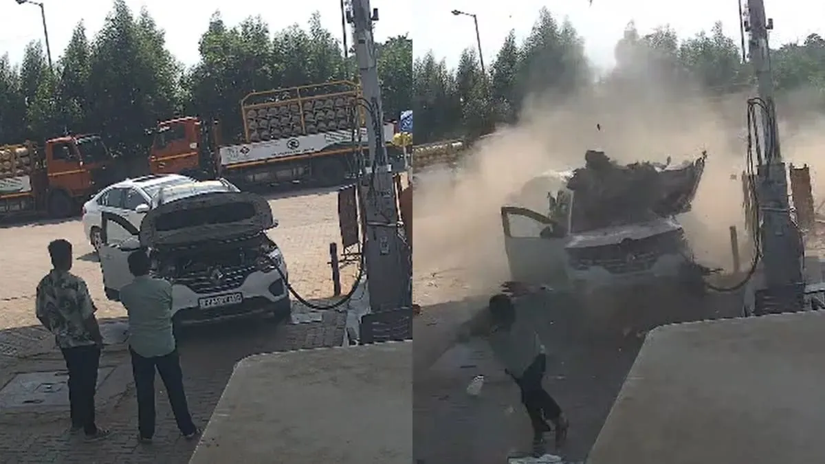 CNG ભરતી વખતે કારમાં બ્લાસ્ટ, કાર ફાટી ગઈ