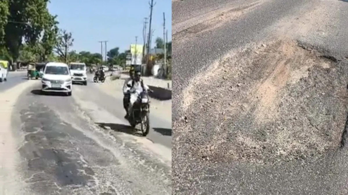 પાટણ-ચાણસ્મા હાઈવે પર મસમોટા ખાડા અને તિરાડો: વાહનચાલકો માટે અકસ્માતનું મોટું જોખમ