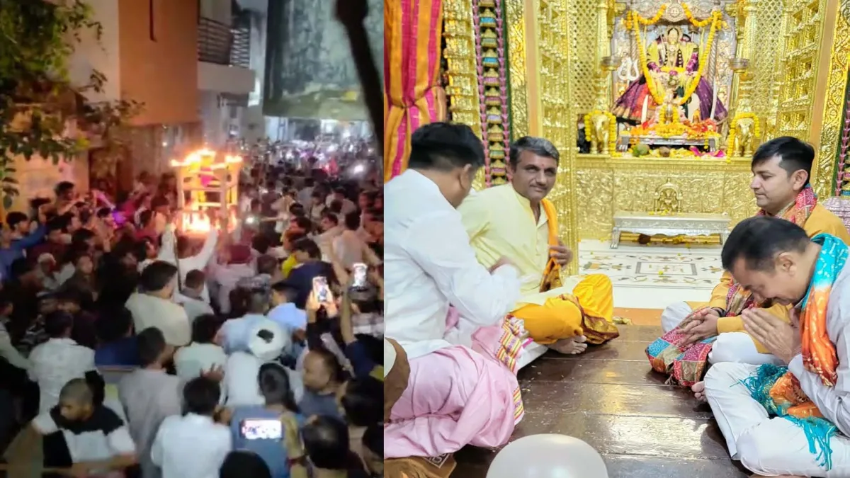 જુનાડીસા સિધ્ધામ્બિકા માતાના મંદિરે વર્ષોની પરંપરા પ્રમાણે ગામ પલ્લીનું પરીભ્રમણ