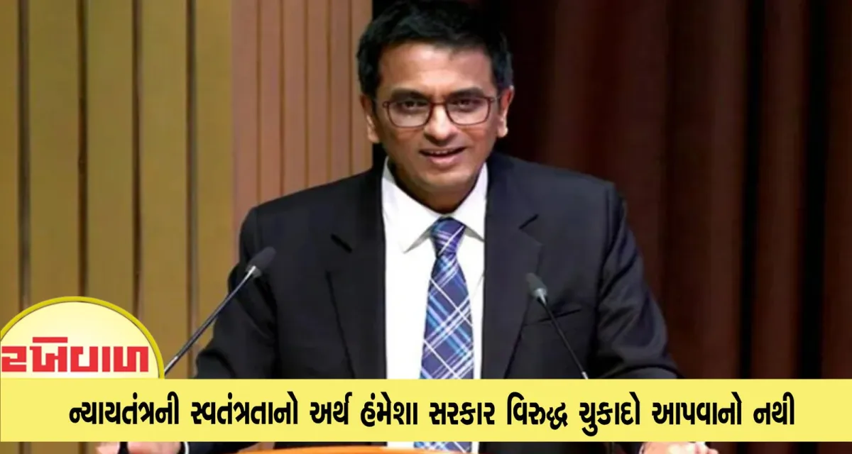 ન્યાયતંત્રની સ્વતંત્રતાનો અર્થ હંમેશા સરકાર વિરુદ્ધ ચુકાદો આપવાનો નથી : CJI