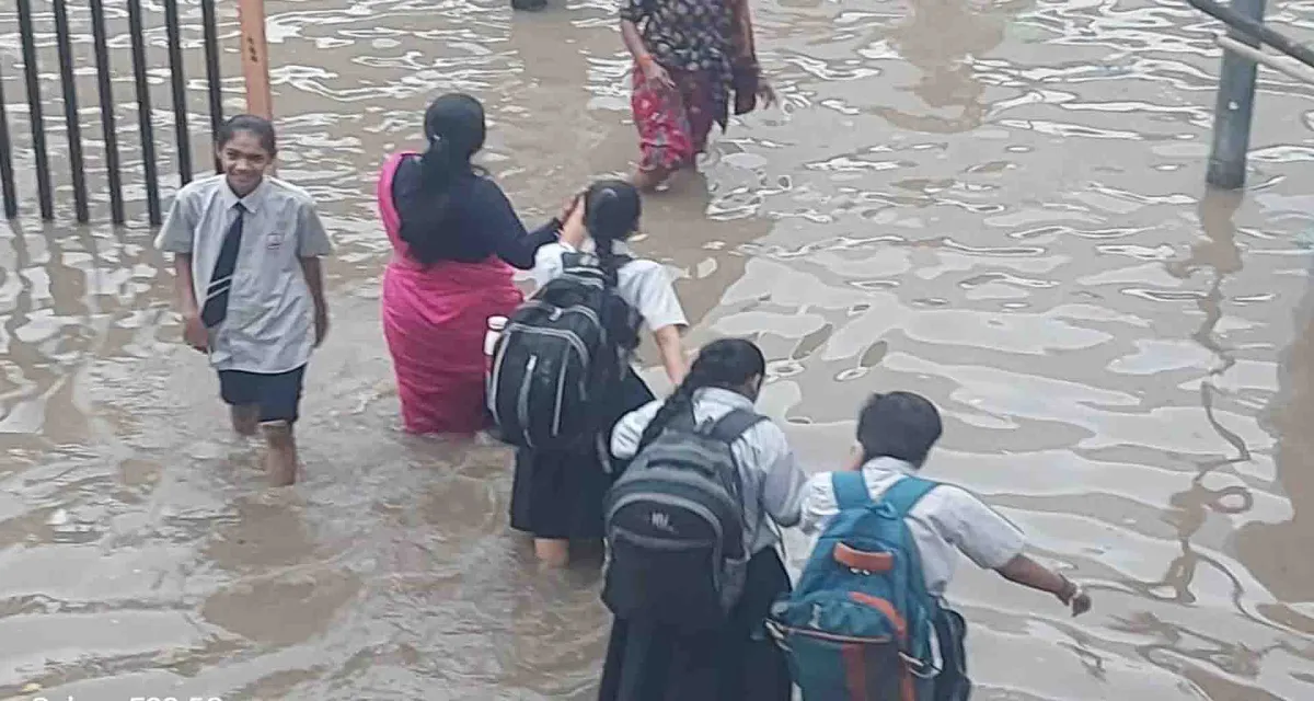 મહેસાણા; મામલતદાર કચેરી આગળ વરસાદી પાણી ભરાયા