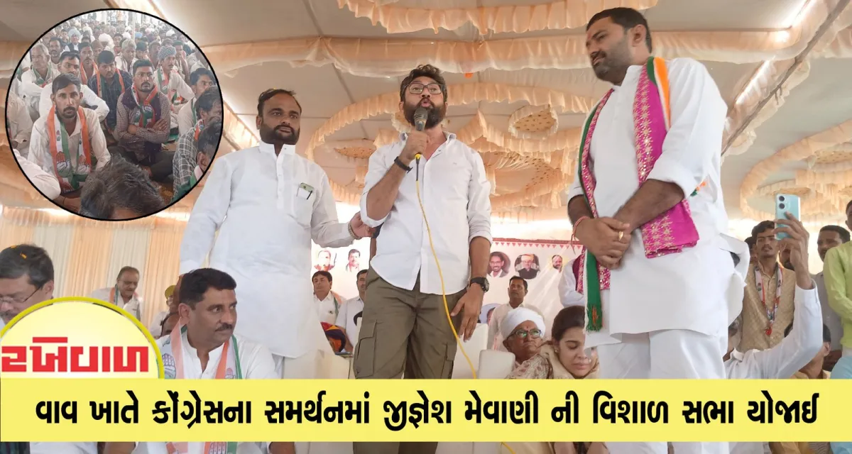 વાવ ખાતે કૉંગ્રેસના સમર્થનમાં જીજ્ઞેશ મેવાણી ની વિશાળ સભા યોજાઈ
