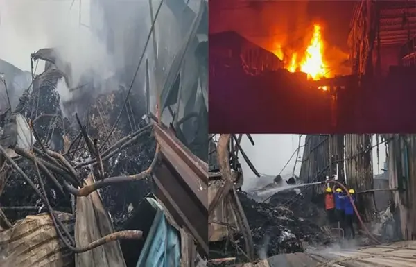 વાપી ના ડુંગરી ફળિયામાં એક ભંગારના ગોડાઉનમાં આગ લાગ્યા બાદ અન્ય 6 ગોડાઉનમાં પ્રસરી