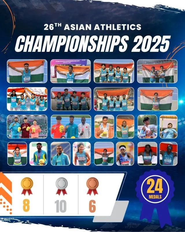 પ્રધાનમંત્રીએ 2025 એશિયન એથ્લેટિક્સ ચેમ્પિયનશિપમાં ભારતીય ટુકડીને તેમના શાનદાર પ્રદર્શન બદલ અભિનંદન આપ્યા