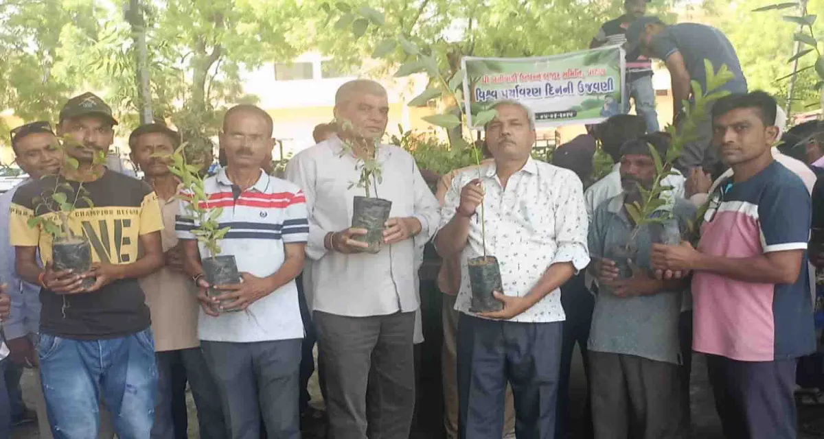 પાટણ માર્કેટયાર્ડ દ્વારા એક વૃક્ષ માકે નામ અંતગૅત વૃક્ષારોપણ સાથે વૃક્ષના રોપાઓનું વિતરણ કરાયું