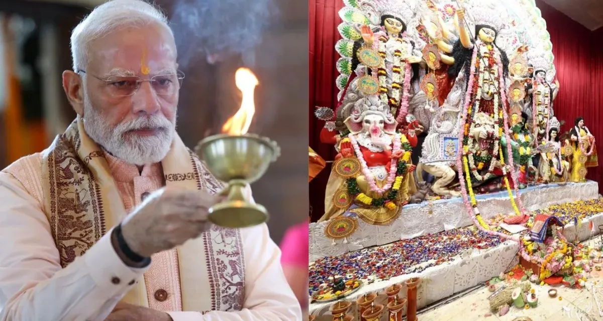 પીએમ મોદીએ દિલ્હીના સીઆર પાર્કની મુલાકાત લીધી, પંડાલોમાં દેવીની પૂજા કરી
