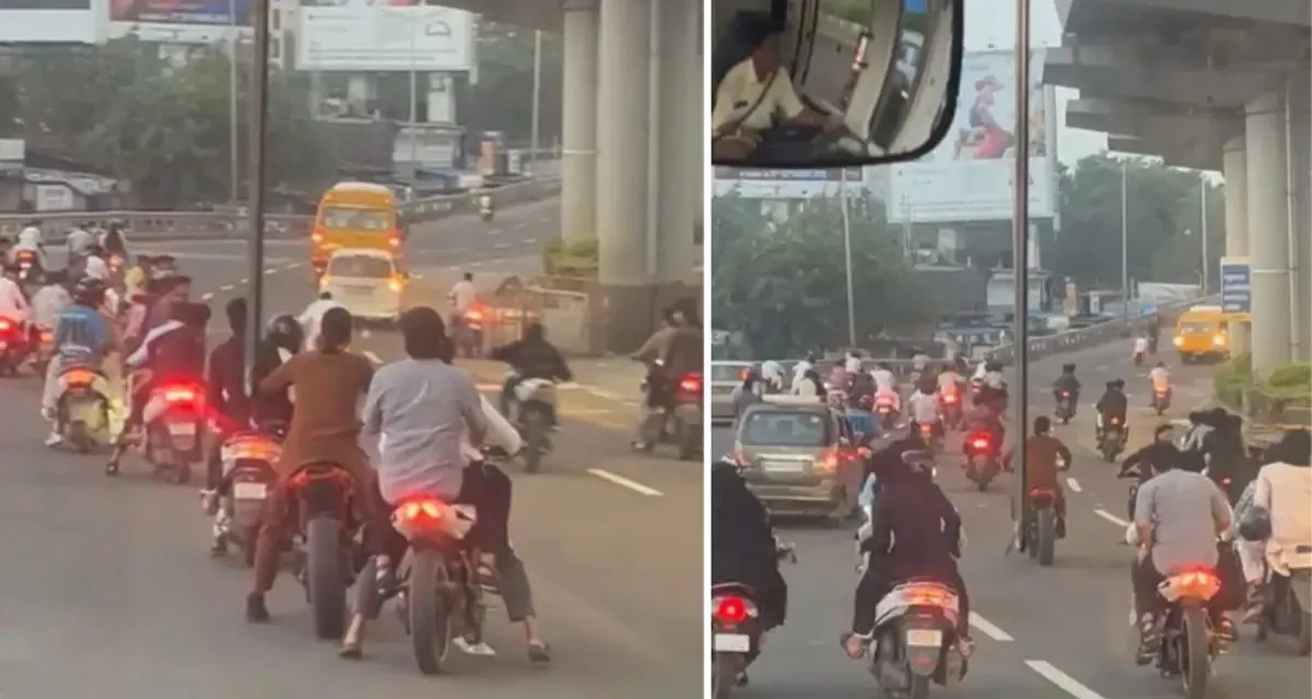 જોગેશ્વરી વેસ્ટર્ન એક્સપ્રેસ હાઇવે પર 60-70 બાઇક સવારોએ હંગામો મચાવ્યો, વીડિયો સામે આવ્યો