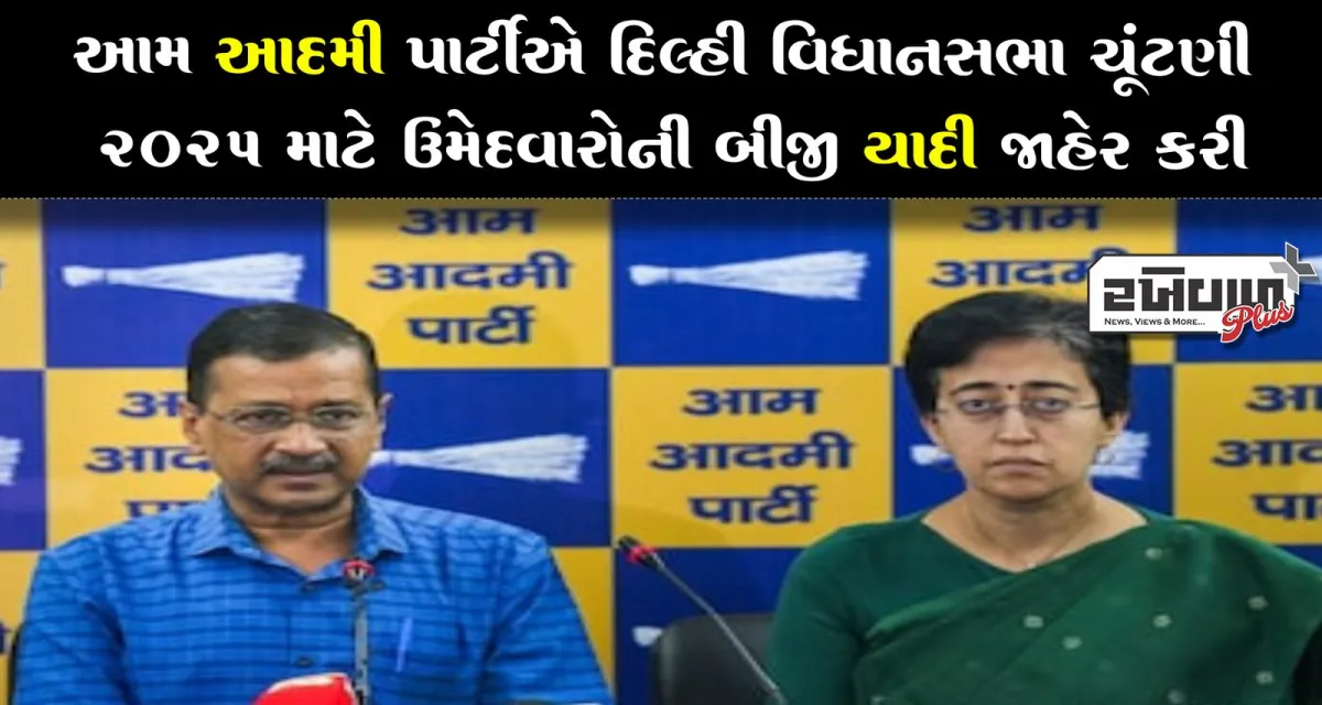 આમ આદમી પાર્ટીએ દિલ્હી વિધાનસભા ચૂંટણી 2025 માટે ઉમેદવારોની બીજી યાદી જાહેર કરી
