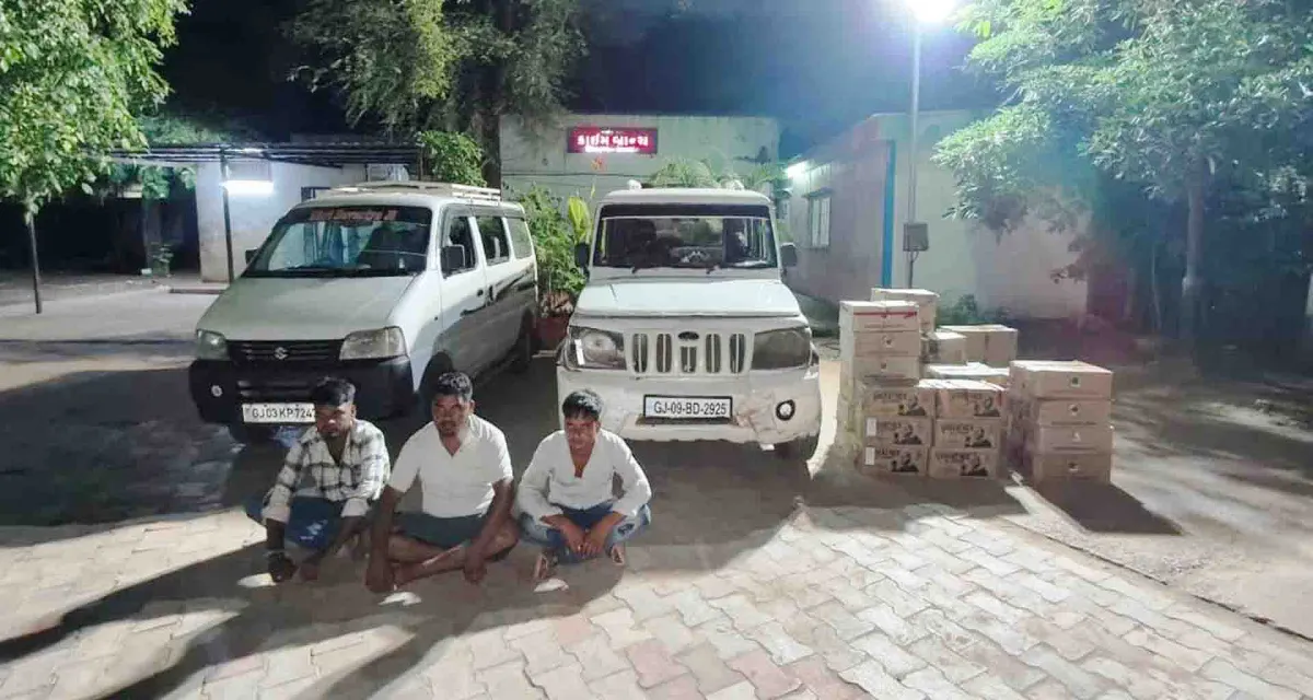 સાબરકાંઠા; એલસીબી ટીમે પેટ્રોલિંગ દરમિયાન આઠ લાખનો વિદેસી દારૂ પકડી પાડ્યો