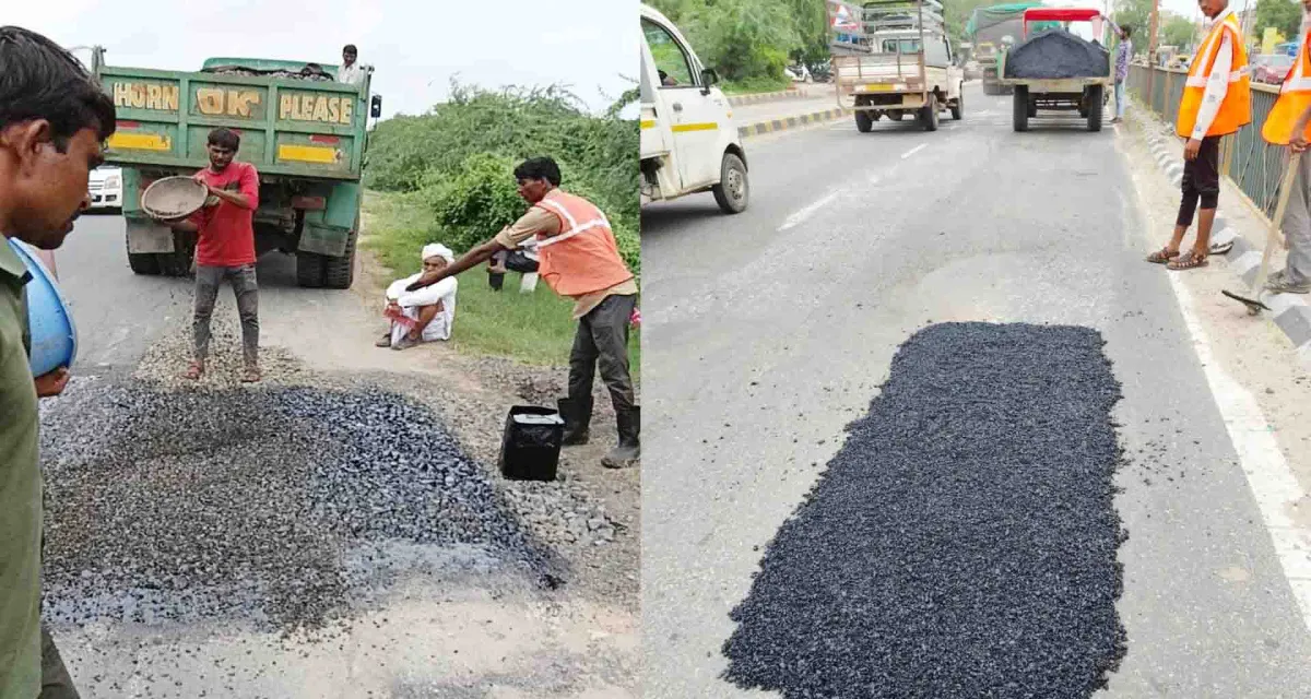 પાટણ જિલ્લામાં વરસાદથી અસરગ્રસ્ત માર્ગોનું યુદ્ધના ધોરણે સમારકામ શરૂ કરાયું