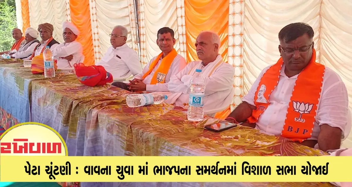 પેટા ચૂંટણી : વાવના ચુવા માં ભાજપના સમર્થનમાં વિશાળ સભા યોજાઈ
