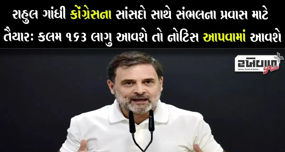 રાહુલ ગાંધી કોંગ્રેસના સાંસદો સાથે સંભલના પ્રવાસ માટે તૈયાર: કલમ 163 લાગુ આવશે તો નોટિસ આપવામાં આવશે