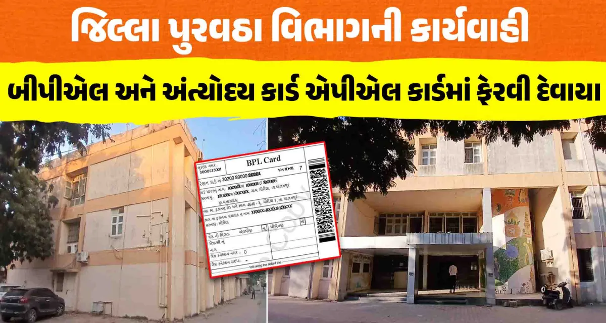 જિલ્લા પુરવઠા વિભાગની કાર્યવાહી : બીપીએલ અને અંત્યોદય કાર્ડ એપીએલ કાર્ડમાં ફેરવી દેવાયા
