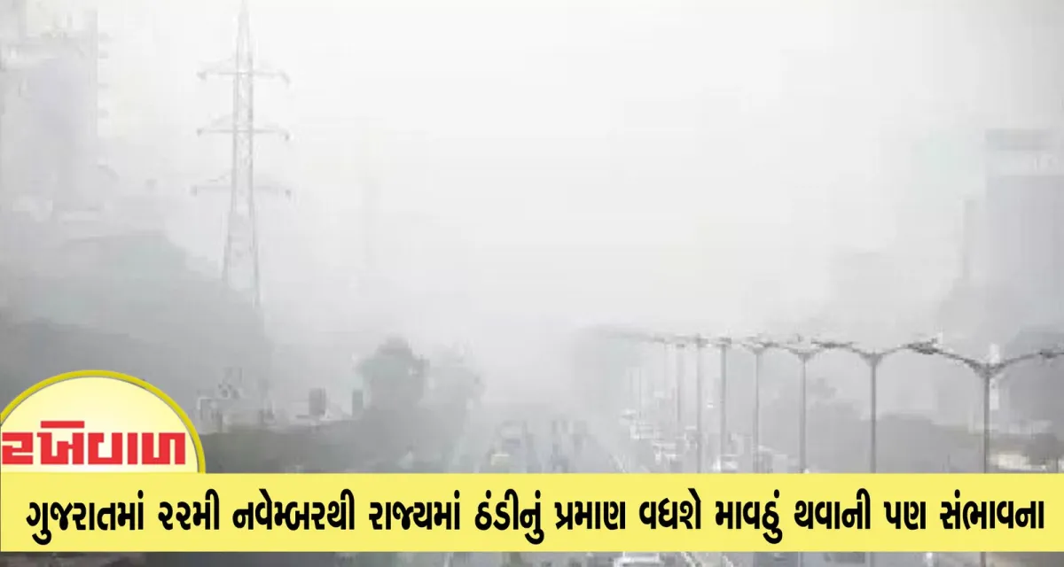 ગુજરાતમાં 22મી નવેમ્બરથી રાજ્યમાં ઠંડીનું પ્રમાણ વધશે માવઠું થવાની પણ સંભાવના