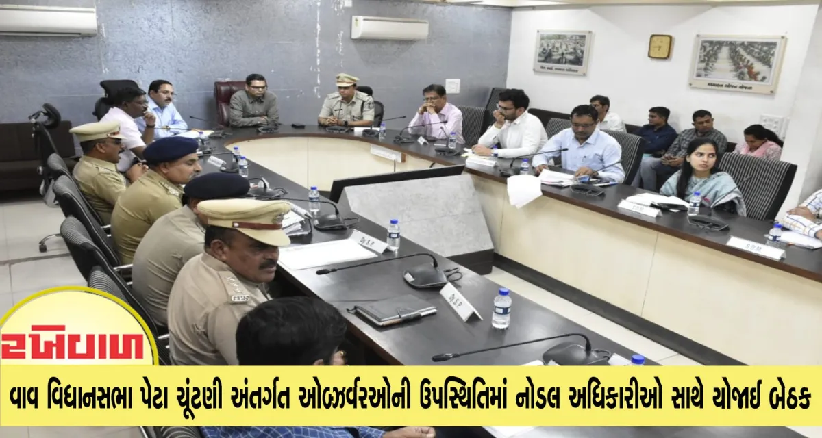 વાવ વિધાનસભા પેટા ચૂંટણી અંતર્ગત ઓબ્ઝર્વરઓની ઉપસ્થિતિમાં નોડલ અધિકારીઓ સાથે યોજાઈ બેઠક