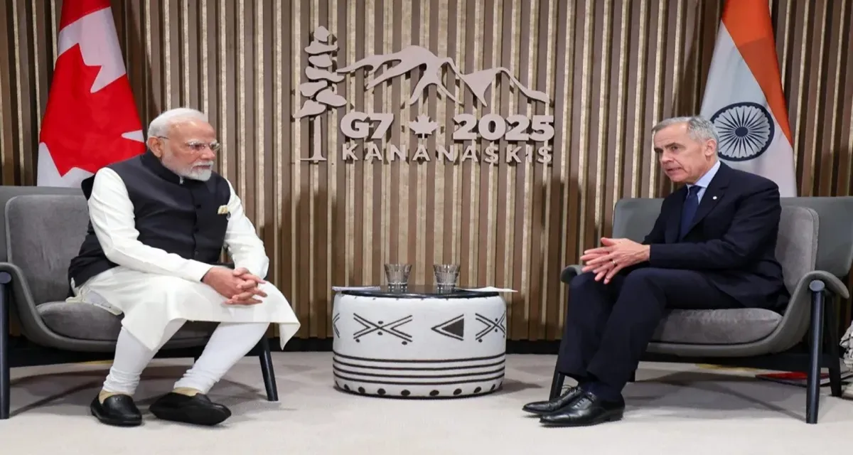 G7 સમિટ: પ્રધાનમંત્રી મોદી પ્રધાનમંત્રી માર્ક કાર્નીને મળ્યા
