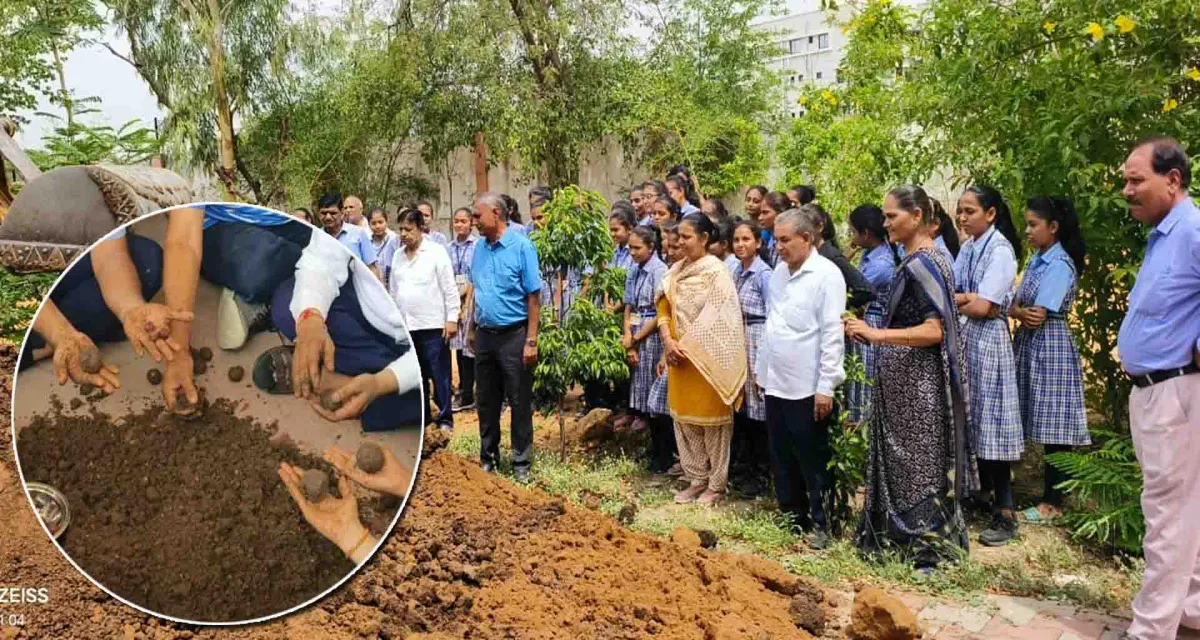 પાલનપુર રાજીબા કન્યા વિદ્યાલય ખાતે સિડ્સ બોલ બનાવવાનો કાર્યક્રમ યોજાયો