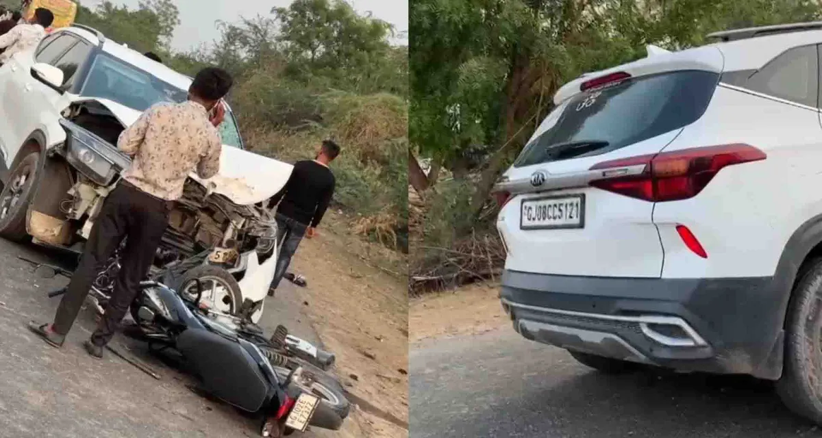 પાટણના-અનાવાડા માગૅ પર બાઈક - કાર વચ્ચે અકસ્માત સર્જાયો