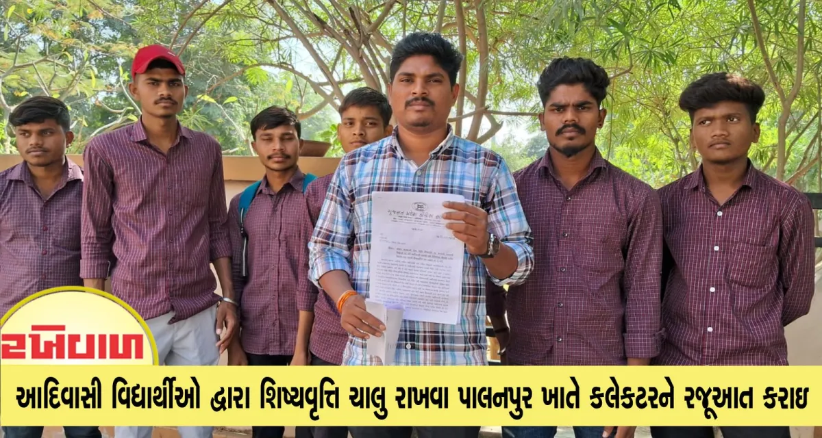 આદિવાસી વિદ્યાર્થીઓ દ્વારા શિષ્યવૃત્તિ ચાલુ રાખવા પાલનપુર ખાતે કલેકટરને રજૂઆત કરાઇ