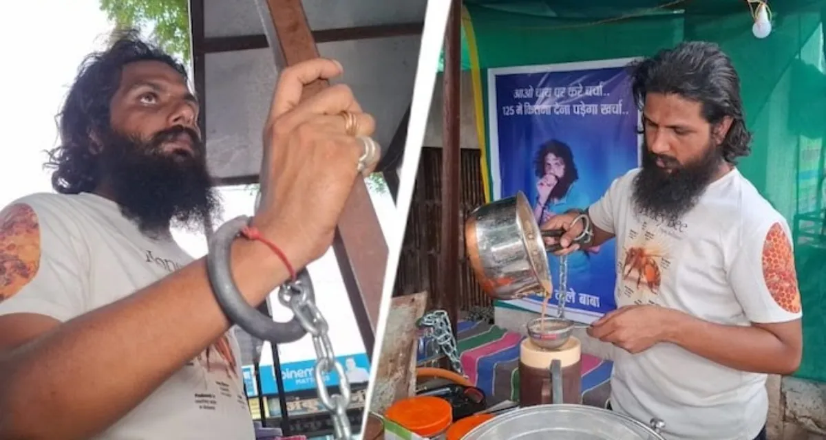 પત્નીના દહેજના આરોપથી હતાશ થઈને પતિએ સ્ટોલ પર હાથકડી પહેરીને ચા પીરસી